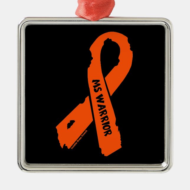 MS WARRIOR/ torn ribbon Metal Tree Decoration (Front)