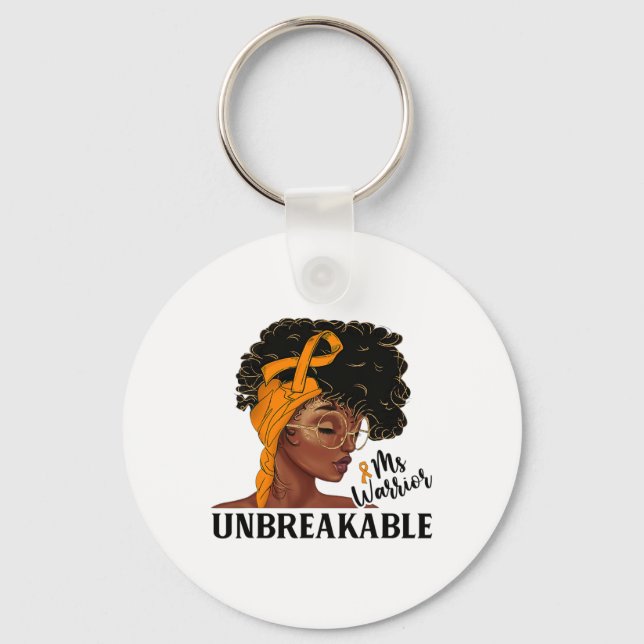 Ms Warrior Unbreakable Black Woman Crps Awareness  Key Ring (Front)