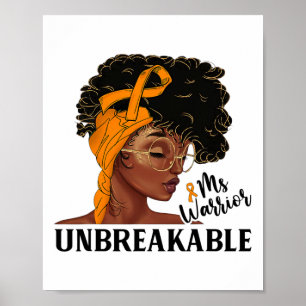 Ms Warrior Unbreakable Black Woman Crps Awareness Poster