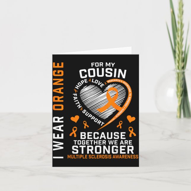 Ms Wear Orange For Cousin Multiple Sclerosis Card (Front)
