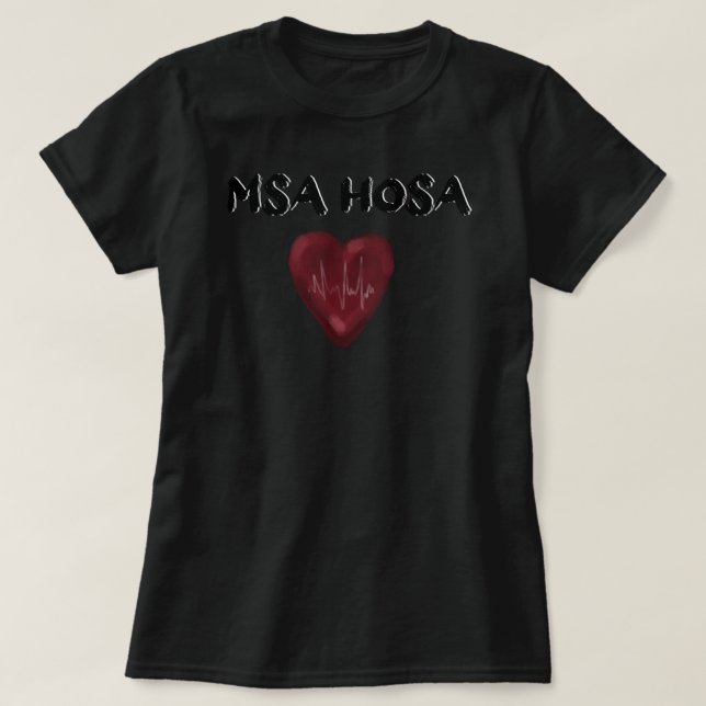 MSA HOSA- Heartbeat Black text   T-Shirt (Design Front)