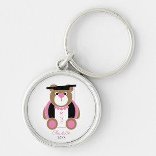Msc Masters of science congratulations cute bear Key Ring