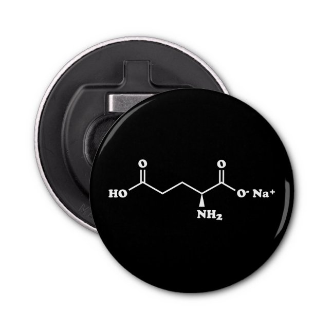 MSG Monosodium Glutamate Molecule Chemical Formula Bottle Opener (Front)