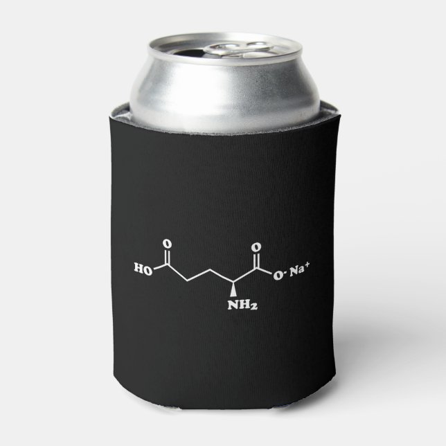 MSG Monosodium Glutamate Molecule Chemical Formula Can Cooler (Can Front)