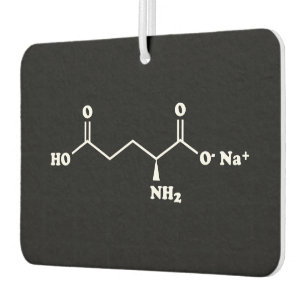 MSG Monosodium Glutamate Molecule Chemical Formula Car Air Freshener