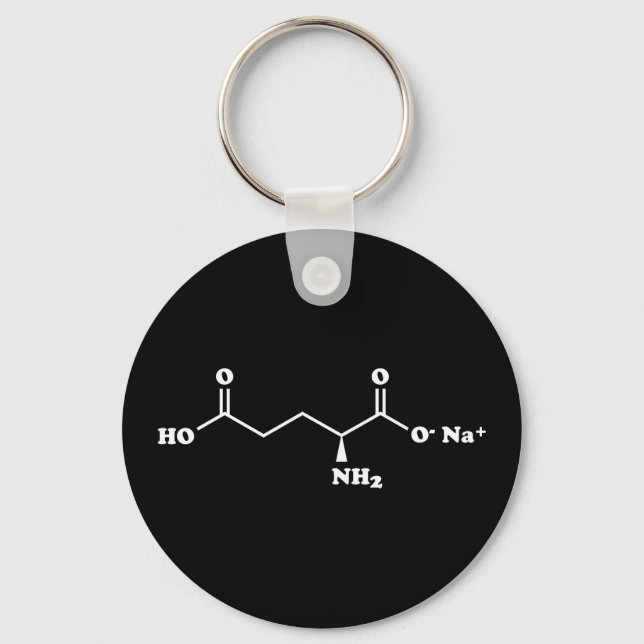MSG Monosodium Glutamate Molecule Chemical Formula Key Ring (Front)