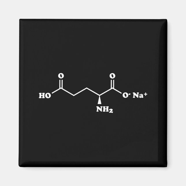 MSG Monosodium Glutamate Molecule Chemical Formula Magnet (Front)
