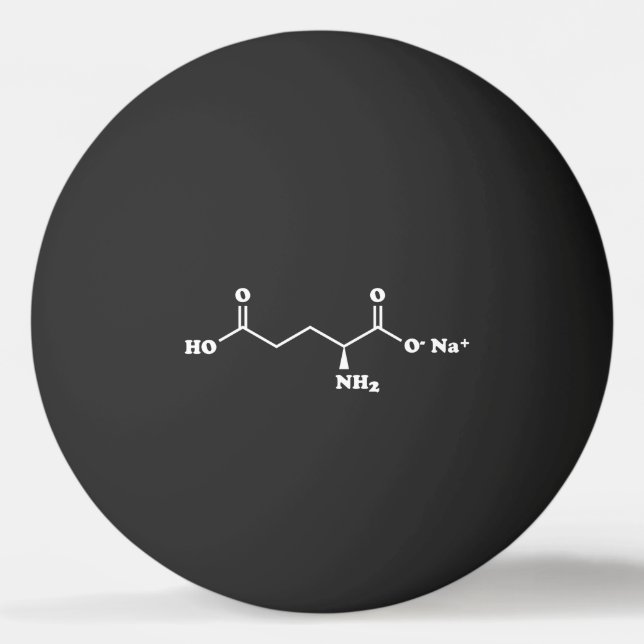 MSG Monosodium Glutamate Molecule Chemical Formula Ping Pong Ball (Front)
