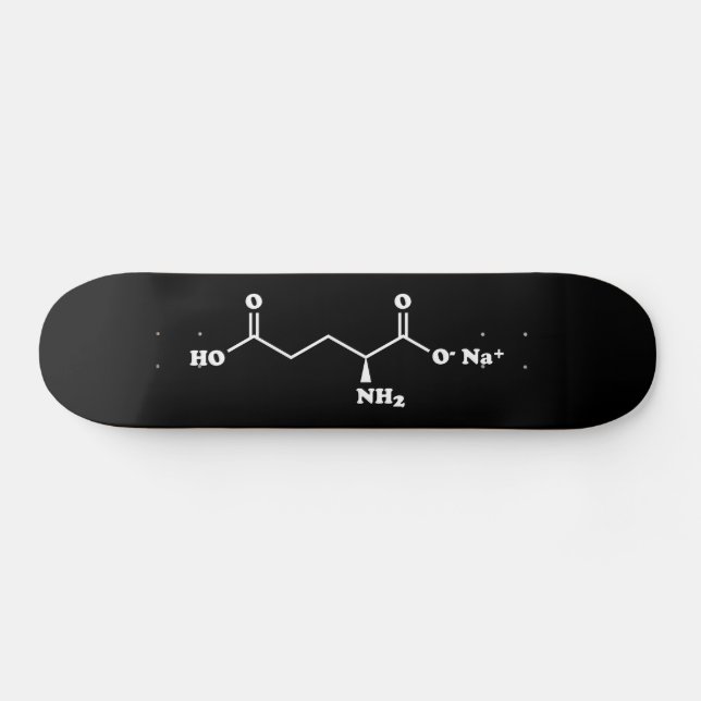 MSG Monosodium Glutamate Molecule Chemical Formula Skateboard (Horz)