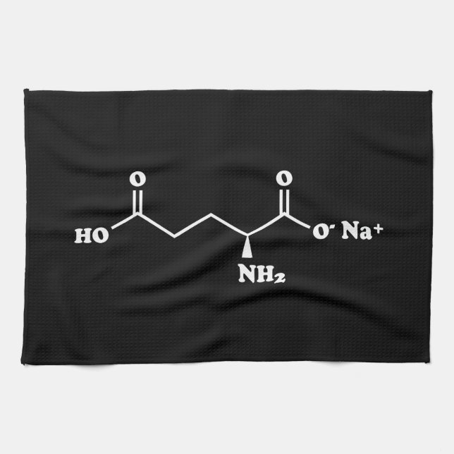 MSG Monosodium Glutamate Molecule Chemical Formula Tea Towel (Horizontal)
