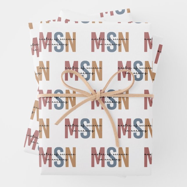 MSN Master of Science in Nursing Graduation Wrapping Paper Sheet (In situ)