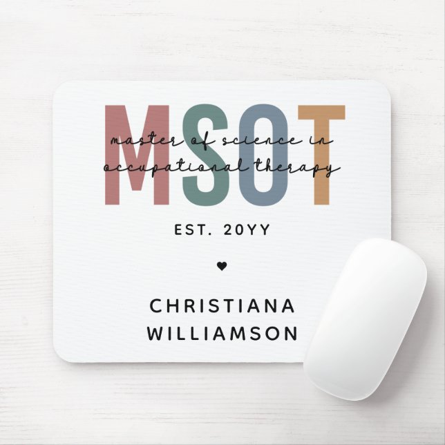 MSOT Master of Science in Occupational Therapy Mouse Pad (With Mouse)