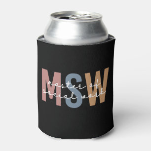 MSW Master of Social Work Retro Graduation Can Cooler