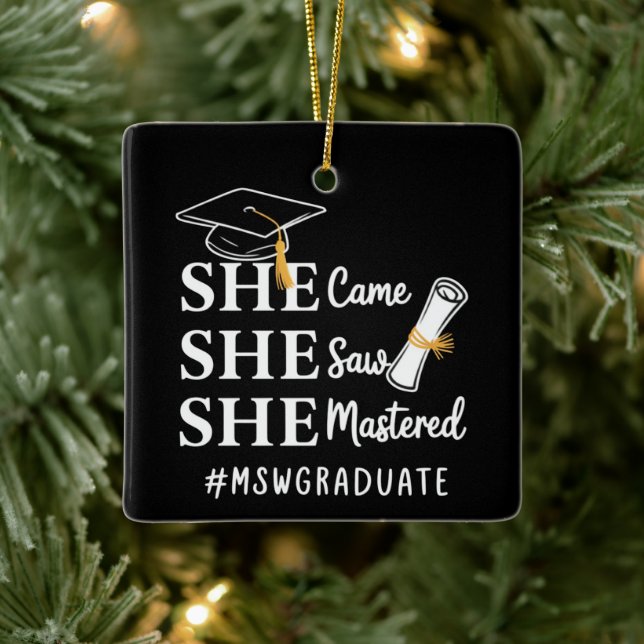 MSW Master’s Degree Master of Social Work Graduate Ceramic Ornament (Tree)