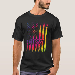 Msw Us Flag Social Worker Graduation Master's Degr T-Shirt