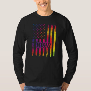 Msw Us Flag Social Worker Graduation Master's Degr T-Shirt