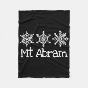 Mt Abram Maine Skier Skiing Ski Rustic Snowflakes Fleece Blanket