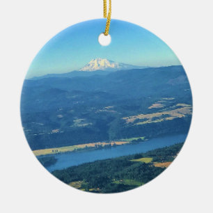 Mt. Adams, Washington Ceramic Tree Decoration