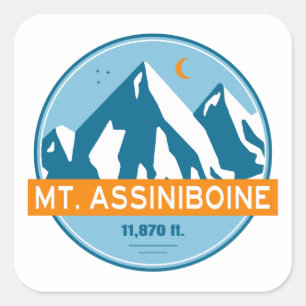 Mt. Assiniboine Stars Moon Square Sticker
