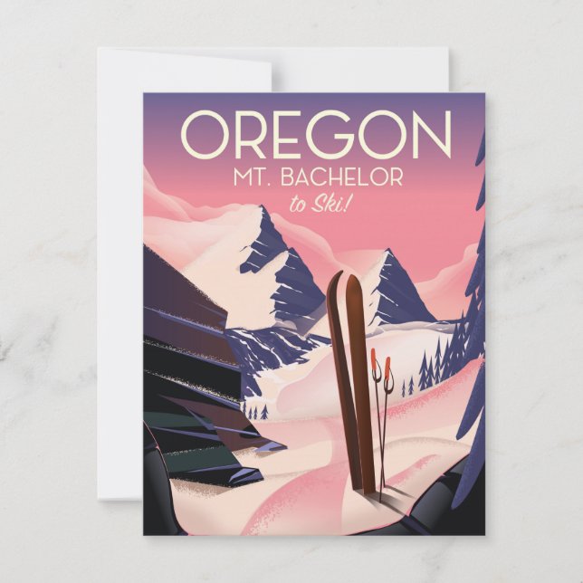 Mt.Bachelor Oregon Ski travel poster (Front)