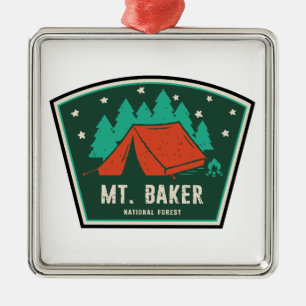 Mt. Baker National Forest Camping Metal Tree Decoration