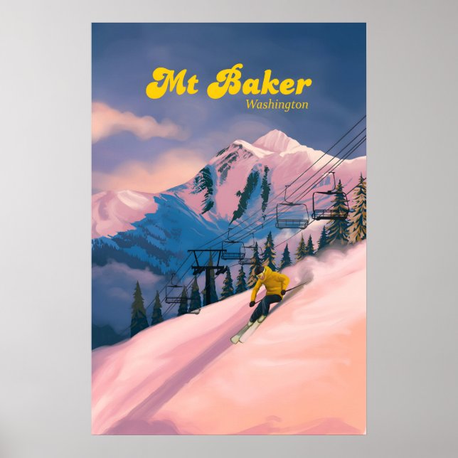 Mt Baker Ski Resort Travel Poster (Front)