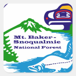 Mt Baker - Snoqualmie National Forest logo Square Sticker