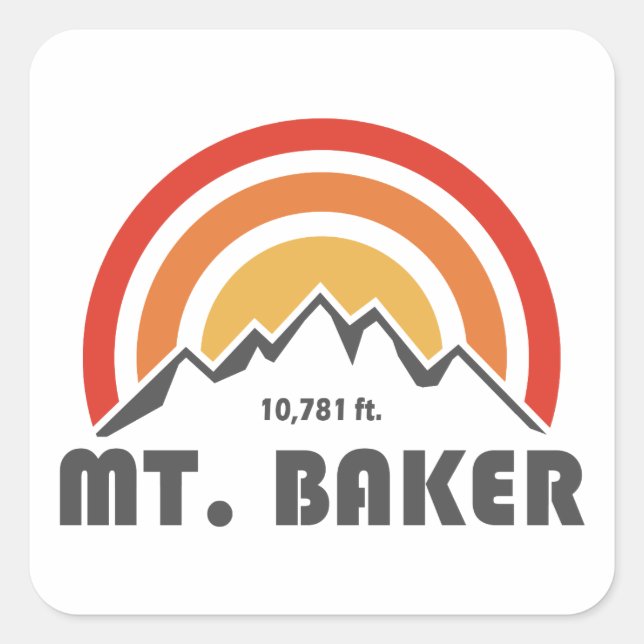 Mt. Baker Square Sticker (Front)