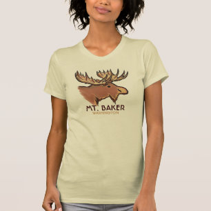 Mt. Baker Washington brown moose ladies tee