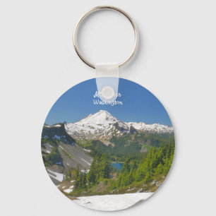 Mt. Baker, Washington Landscape Button Keychain