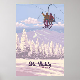 Mt Baldy California Ski Resort Travel Poster