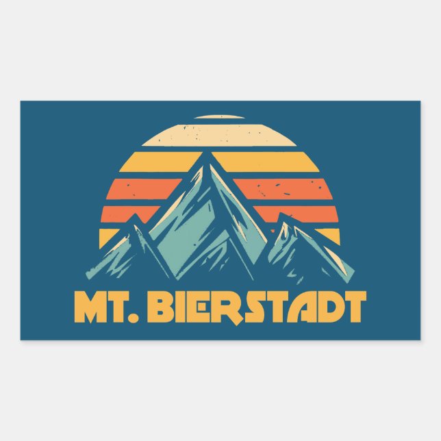 Mt. Bierstadt Colorado Retro Turquoise Rectangular Sticker (Front)