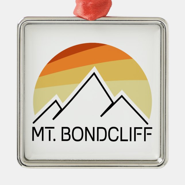 Mt. Bondcliff New Hampshire Retro Metal Tree Decoration (Front)