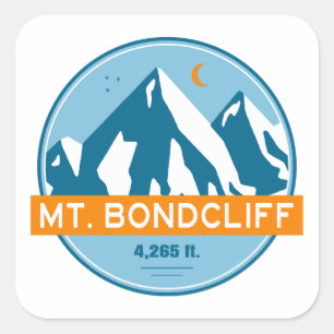 Mt. Bondcliff New Hampshire Stars Moon Square Sticker