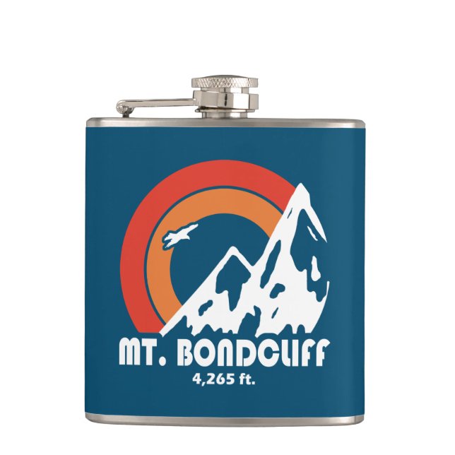 Mt. Bondcliff New Hampshire Sun Eagle Hip Flask (Front)