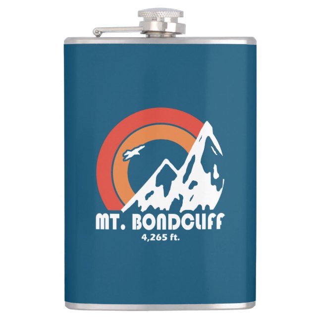 Mt. Bondcliff New Hampshire Sun Eagle Hip Flask (Front)