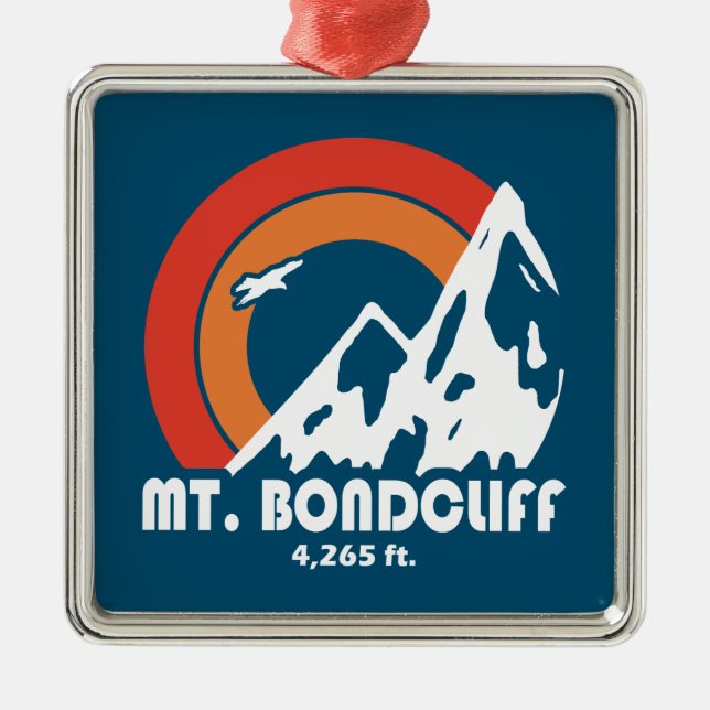 Mt. Bondcliff New Hampshire Sun Eagle Metal Tree Decoration (Front)