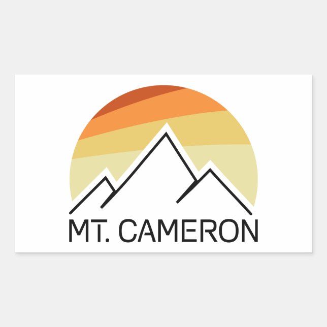 Mt. Cameron Retro Rectangular Sticker (Front)