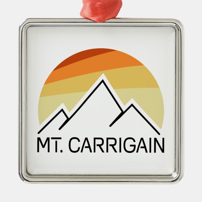 Mt. Carrigain New Hampshire Retro Metal Tree Decoration (Front)