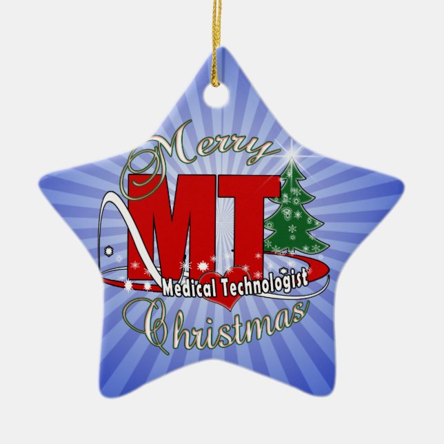 MT CHRISTMAS Medical Technologist  LAB Ceramic Tree Decoration (Front)