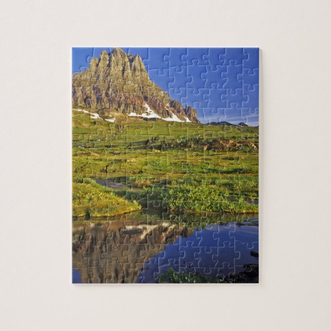 Mt Clements reflects into small pool at Logan Jigsaw Puzzle (Vertical)