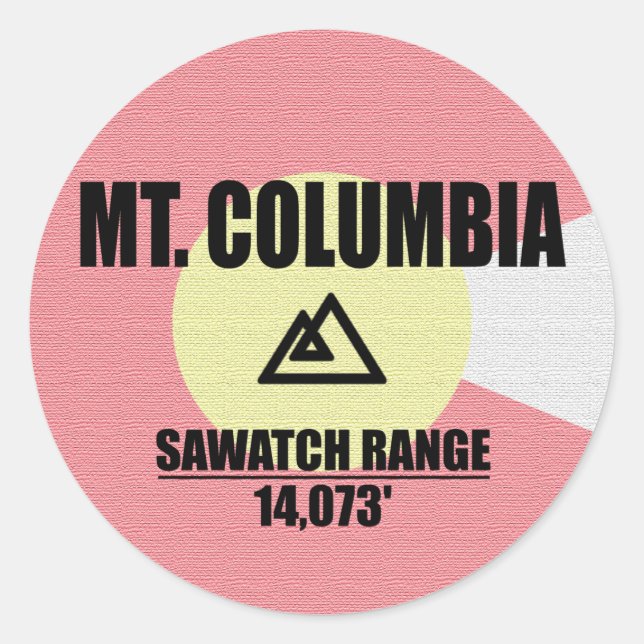 Mt. Columbia Classic Round Sticker (Front)