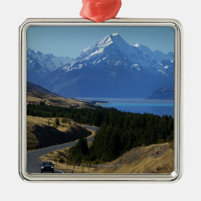 Mt. Cook, New Zealand Metal Tree Decoration (Front)