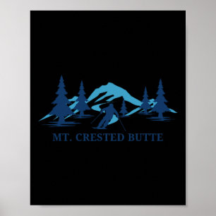 Mt. Crested Butte Colorado Ski Resort Skiing Skier Poster