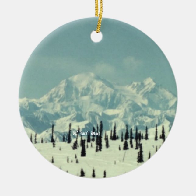 Mt. Denali 01 Ceramic Tree Decoration (Front)