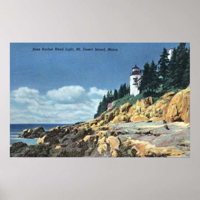 Mt. Desert Island, Bass Harbour Head Lighthouse Poster (Front)