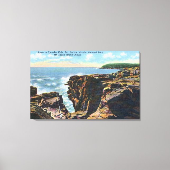 Mt. Desert Island View of Thunder Hole Canvas Print (Front)