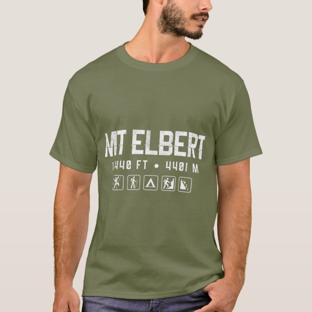 Mt Elbert Colorado Mountain 14er T-Shirt (Front)