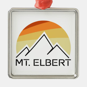 Mt. Elbert Colorado Retro Metal Tree Decoration