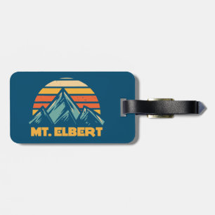 Mt. Elbert Colorado Retro Turquoise Luggage Tag